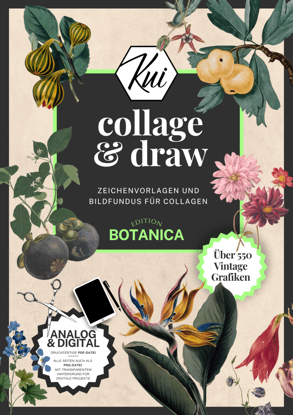 Vintage Bildersammlung zur Welt der Pflanzen und Botanik für dein Collage- oder Mixed-Media-Projekt im Kunstunterricht oder für dein privates Vorhaben!