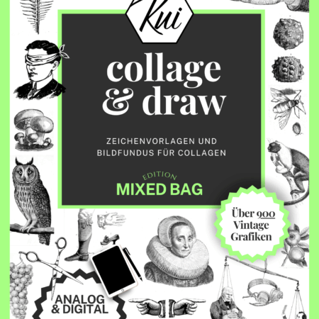 Vintage Bildersammlung mit hunderten Grafiken für dein Collage- oder Mixed-Media-Projekt! Sofort einsetzbares Material für deinen Kunstunterricht!
