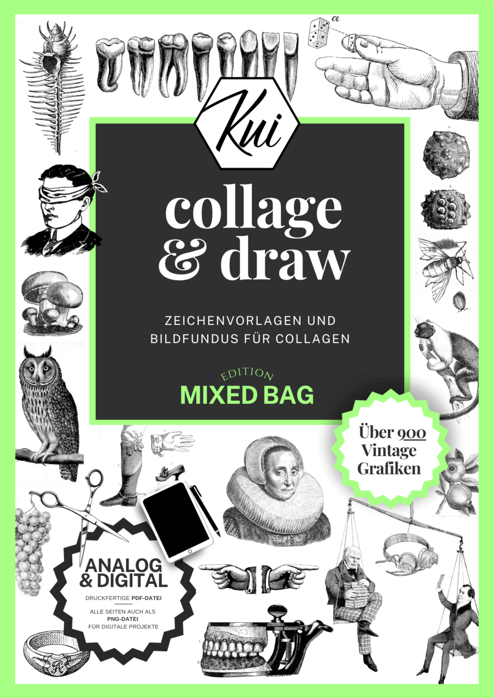 Vintage Bildersammlung mit hunderten Grafiken für dein Collage- oder Mixed-Media-Projekt! Sofort einsetzbares Material für deinen Kunstunterricht!