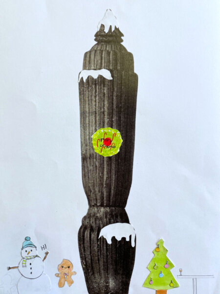 KUI - kunstunterricht-ideen.de - Botanische Fantasietürme - Collagen nach Karl Blossfeld_021 Karl Blossfeldt im Kunstunterricht - Schneemann und schneebedeckter Turm