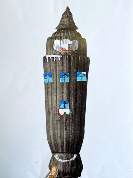 KUI - kunstunterricht-ideen.de - Botanische Fantasietürme - Collagen nach Karl Blossfeld_022 Karl Blossfeldt im Kunstunterricht der Grundschule - Eine Arbeit aus Klasse 5