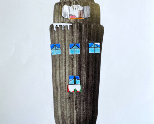 KUI - kunstunterricht-ideen.de - Botanische Fantasietürme - Collagen nach Karl Blossfeld_022 Karl Blossfeldt im Kunstunterricht der Grundschule - Eine Arbeit aus Klasse 5