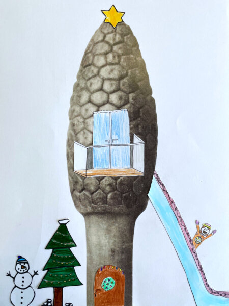 KUI - kunstunterricht-ideen.de - Botanische Fantasietürme - Collagen nach Karl Blossfeld_027 Fotografien von Karl Blossfeldt umgestalten - Die Fotografie wird zur Winterlandschaft