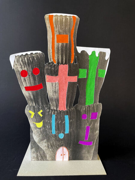 KUI - kunstunterricht-ideen.de - Botanische Fantasietürme - Collagen nach Karl Blossfeld_041 Botanische Fantasietürme nach Karl Blossfeldt - Schülerergebnis