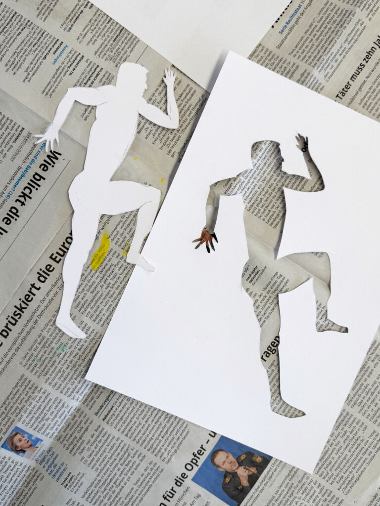 Schablonen ausschneiden im Kunstunterricht