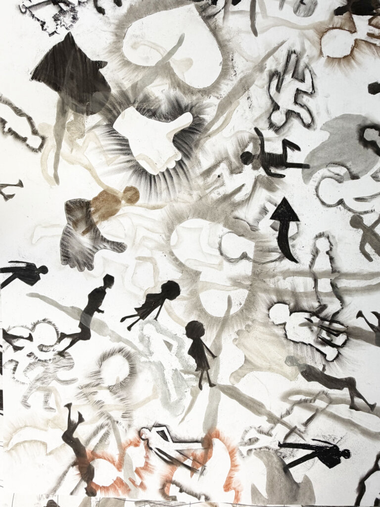 Gepresste Zeichenkohle im Kunstunterricht - Parallele zu den Höhlenmalereien von Lascaux