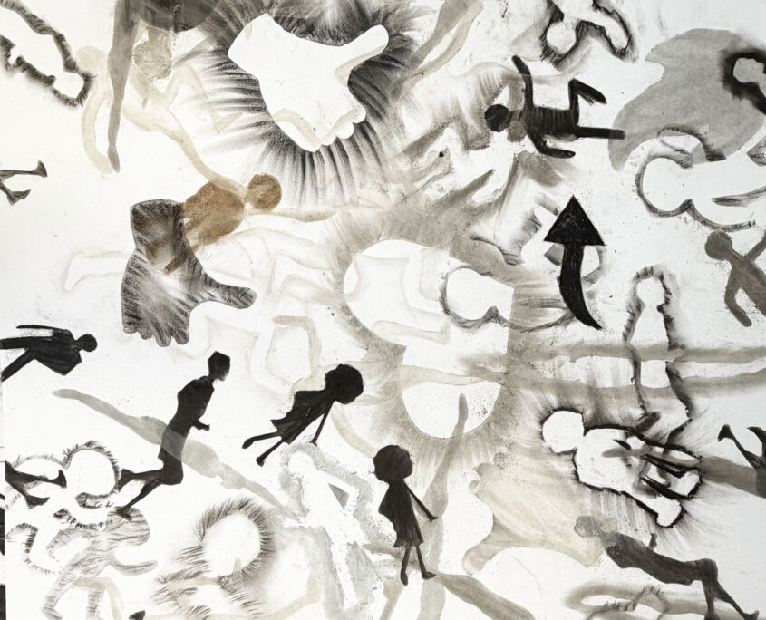 Gepresste Zeichenkohle im Kunstunterricht - Parallele zu den Höhlenmalereien von Lascaux