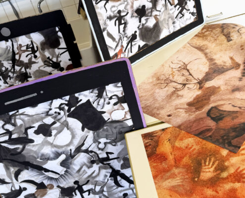 Höhlenmalerei im Kunstunterricht - Ergebnisse