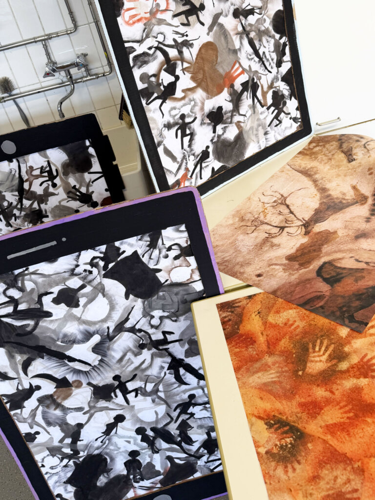 Höhlenmalerei im Kunstunterricht - Ergebnisse